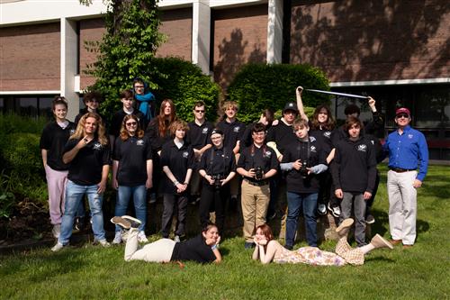 students posing in front of MBIT (class of 2025)
